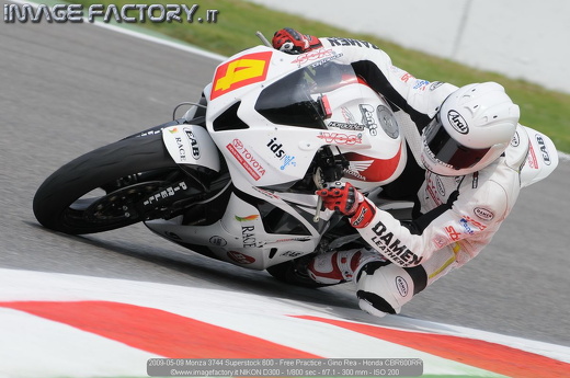 2009-05-09 Monza 3744 Superstock 600 - Free Practice - Gino Rea - Honda CBR600RR